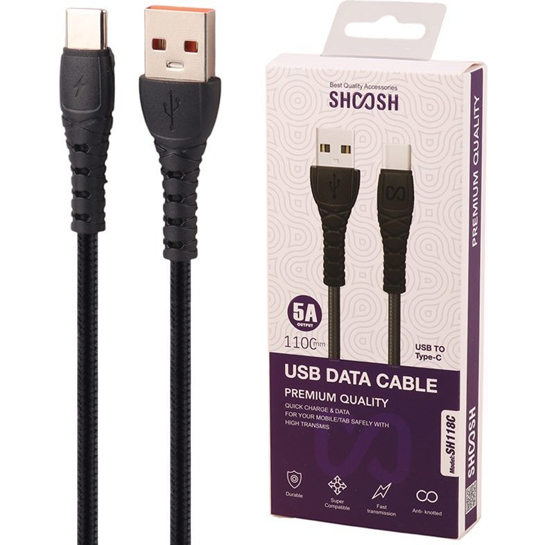 کابل تایپ سی روکش کنفی شوش مدل SHOOSH SH118C
